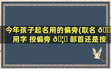 今年孩子起名用的偏旁(取名 🌼 用字 按偏旁 🦅 部首还是按五行属性)